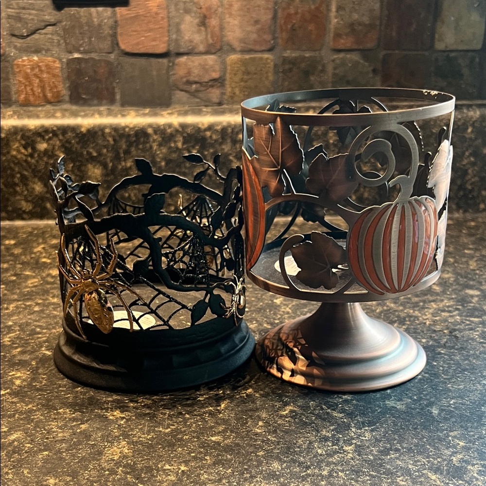Two Bath and Body Works 3-wick candle holders